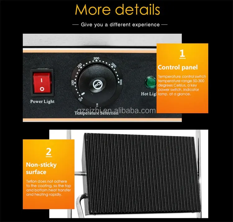 Steel Stainless Power  Commercial  Electric Contact Grill