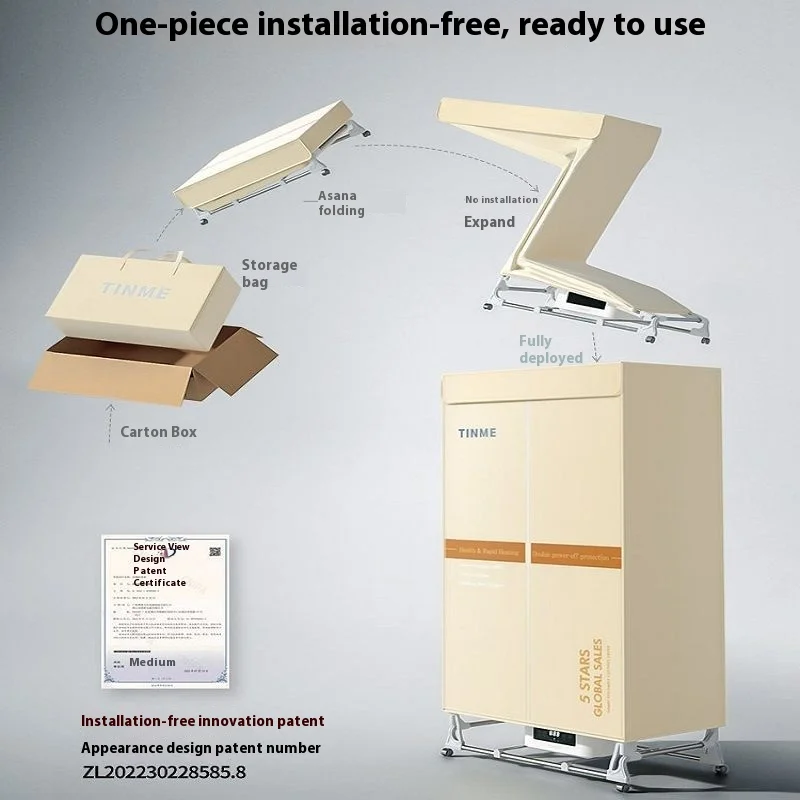 Large Capacity Semi-Automatic Electric Clothes Dryer Foldable Home Wardrobe Dryer with Manual Option