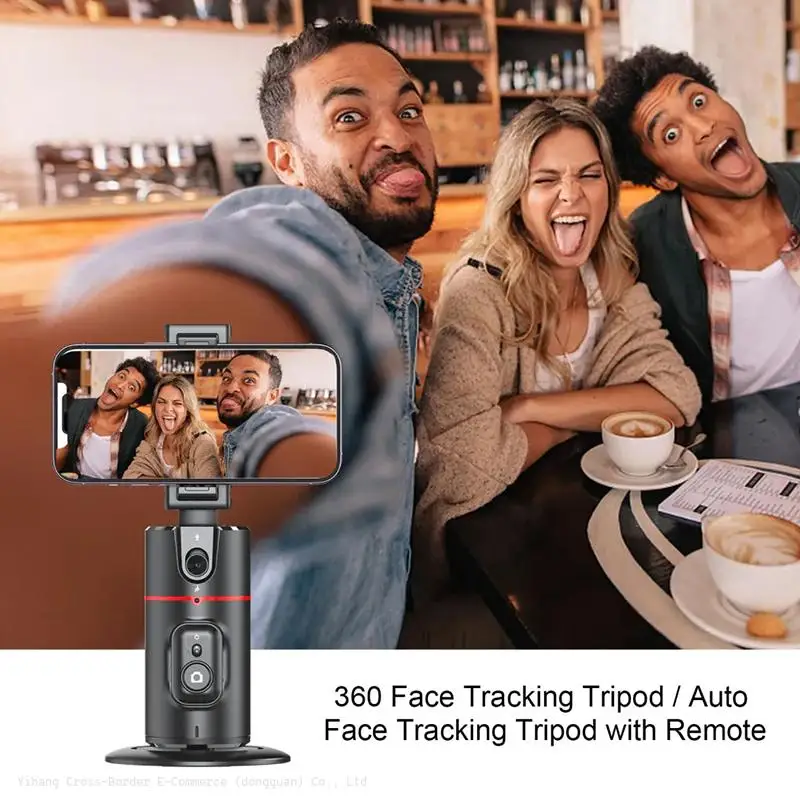 360 Rotation Smart AI Phone Holder Auto Face Tracking Gimbal Stabilizer with Camera Home Kitchen Office Hands Free Phone Holders