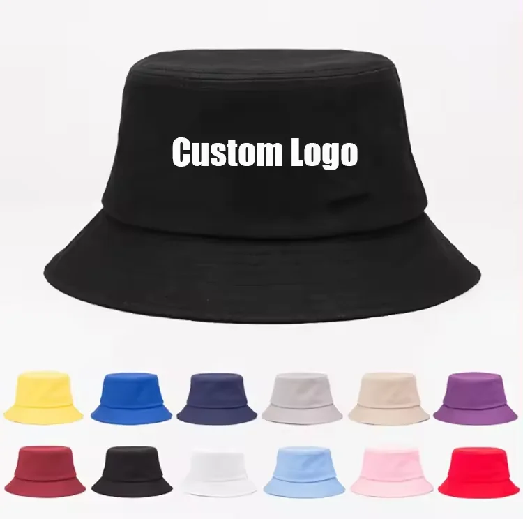 Wholesale Cotton Visor Sun Customized Logo Embroidery Bucket Hat Fisherman Designed Women Custom Bucket Hat