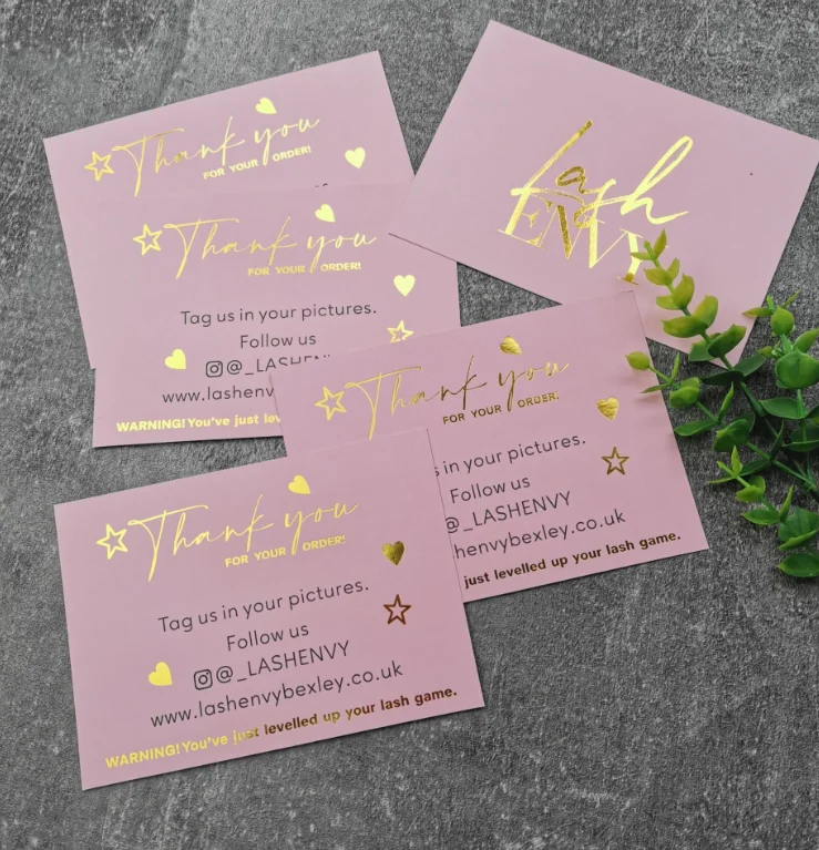 Custom Peach Colour Name On Thank You Stickers And Thank You Cards