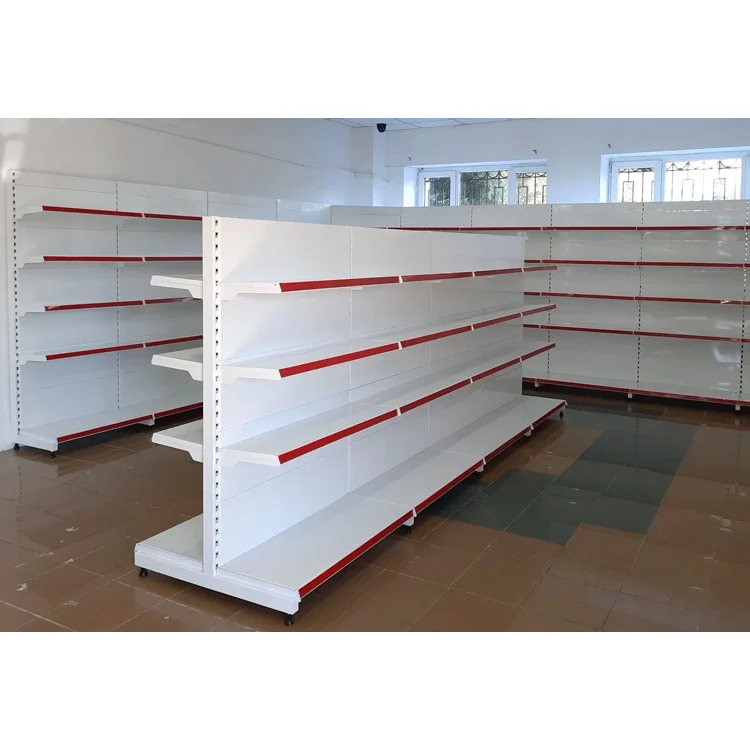 Custom Shopping Shelf Shop Rack Gondola Shelving Double-Sided Supermarket Shelves Display Shelves Grocery Store Racks