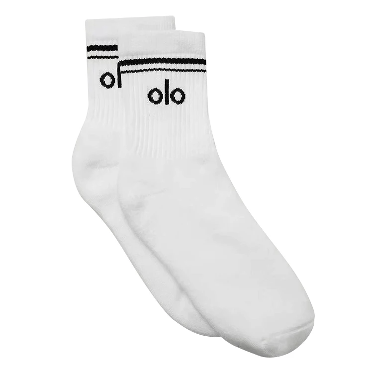 AL O OEM cotton mens sport socks stockings high quality wholesale China factory can custom socks logo crew jacquard socks