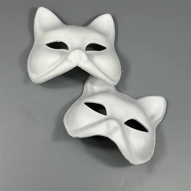 Halloween Fox Mask DIY Blank Animal Craft Mask for Cosplay Masquerade Parties Costume Accessory