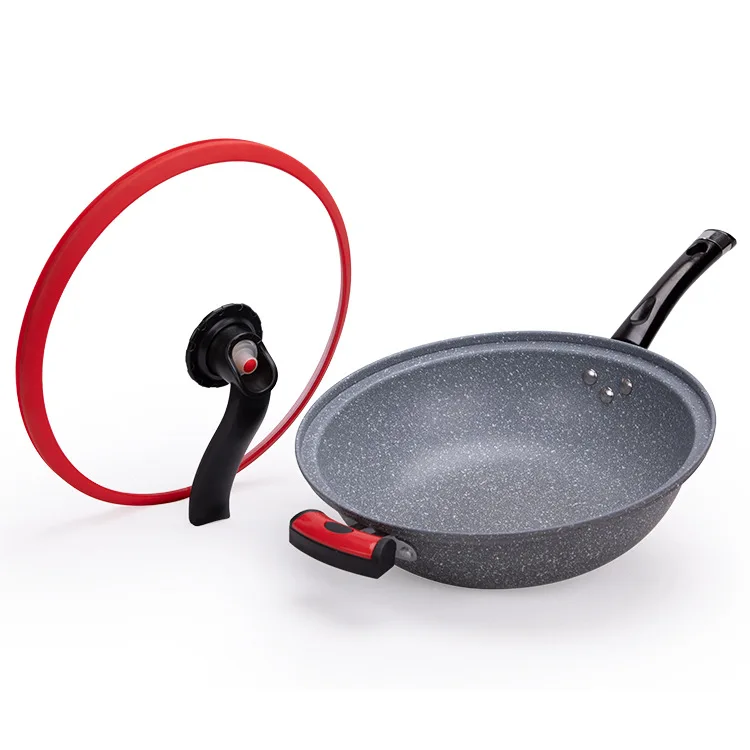 
2021 New Factory Wholesale Energy-saving Vacuum Smokeless Cast Iron Pressure Cooker Wok 