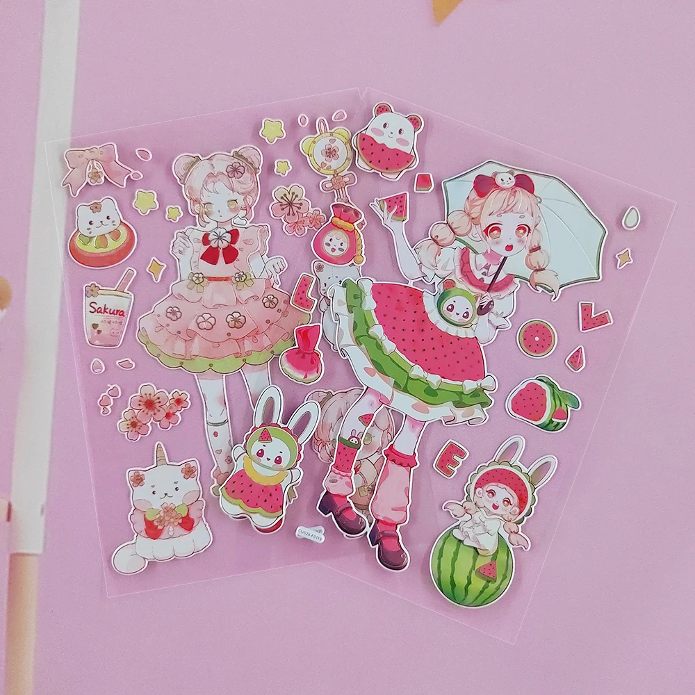Cute Watermelon PVC Vinyl Stickers Fashion Girl Puffy Foam Decals