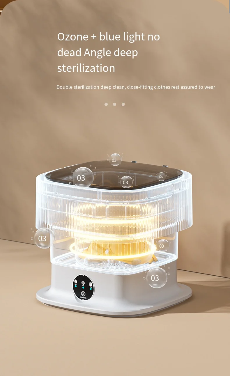 Professional 10L/60W Mini Automatic Washing Machine With Dryer Portable Folding Socks Washing Machine Single Person Use