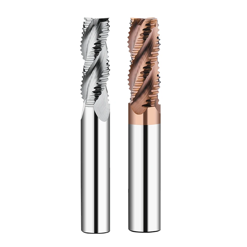 HRC 55 Solid Tungsten Carbide CNC Wave Edge End Milling Cutter Rough End Mill 3 4 Flutes For Aluminium/Steel