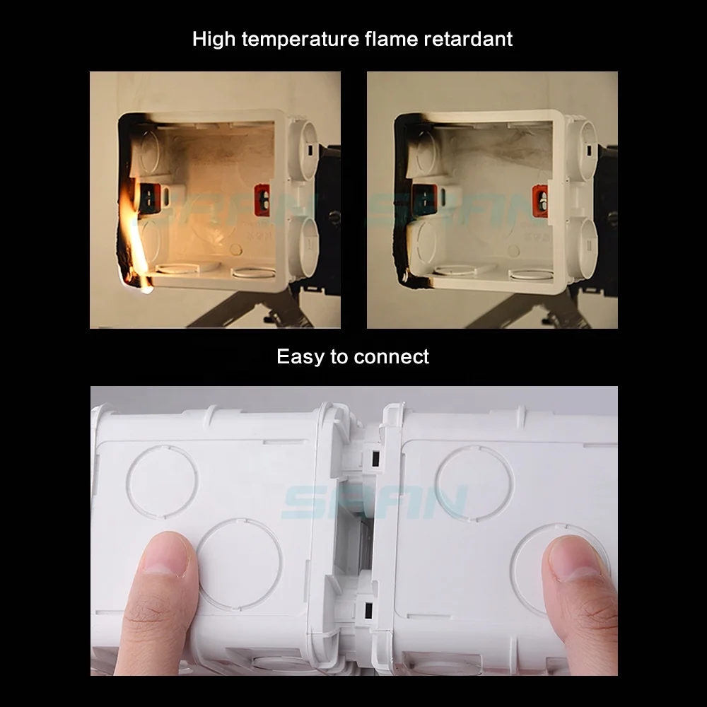 Прямая поставка с фабрики, высокое качество, 86*86, внутренняя кассета, регулируемая настенная электрическая Монтажная коробка для 1 Gang 86 Тип переключателя и розетки