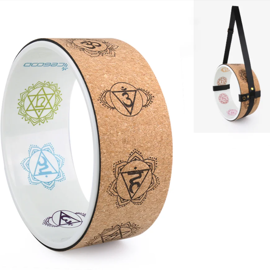 Increase Strength Flexibility Perfect Yoga Roller,Backbends Stretch Back Pain Cork Yoga Wheel