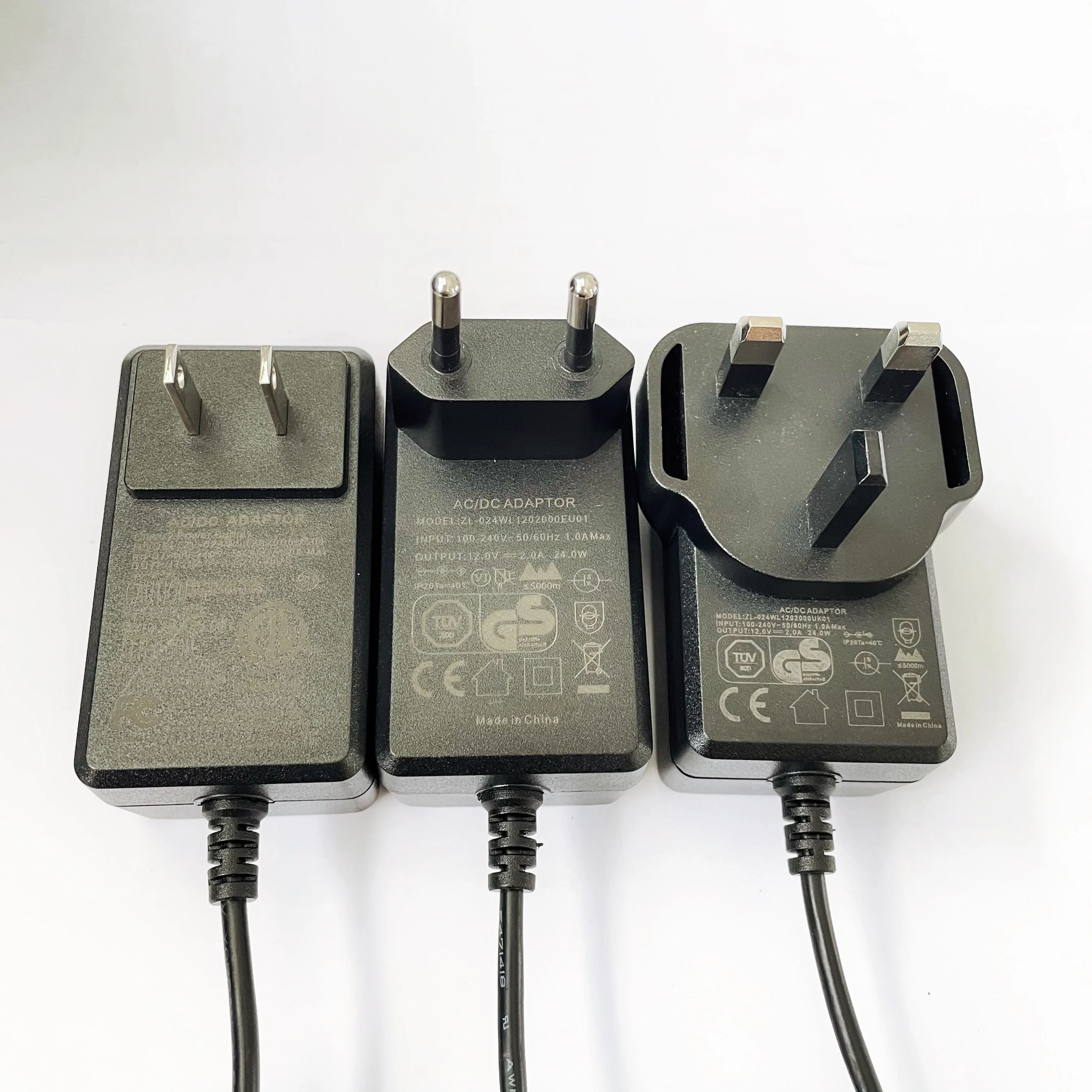 Hot sell plug in  the US  AC DC 12v 2a power supply  220v ac to 4.2v 5v 6v 8.4v 12v 24v 0.5A 1a 2a dc power adapter for led desk