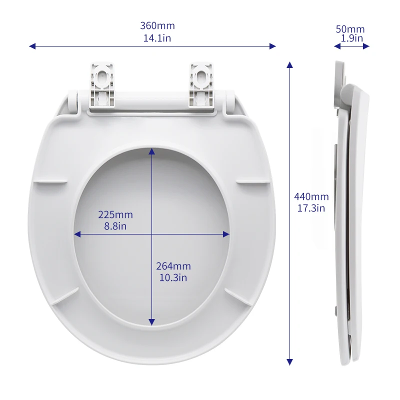 High Quality Round Toilet Seat Cover Slow Close Easy Installation Pp Plastic Wc Lid American Toilet Seat