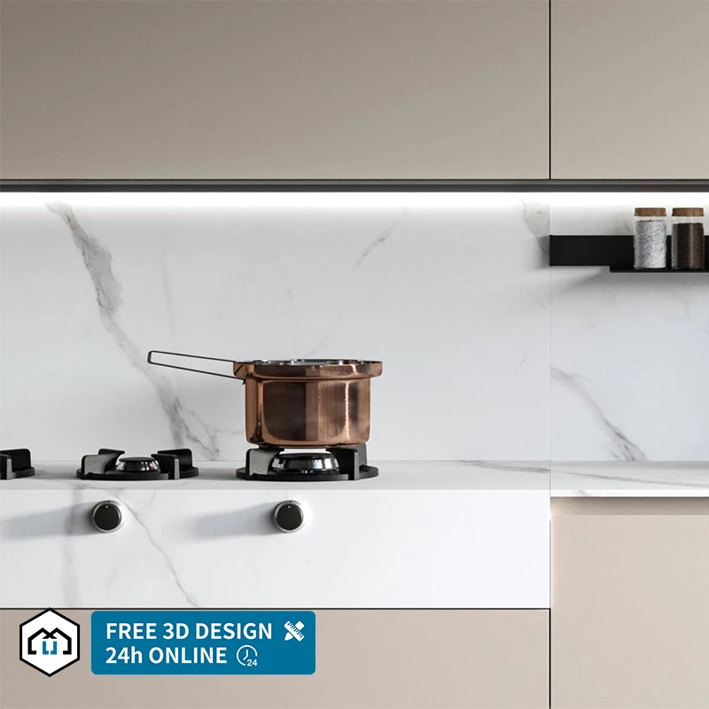 automatic Factory Price Kitchen Modular Furniture Wood Grains Cabinet Wholesale White Kitchen Cabinets Made in China
