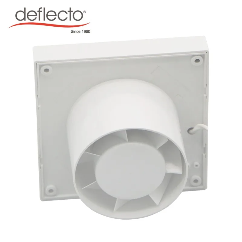 Slim and Small Axial Flow Bathroom 4 Inch Ventilation Extractor Window and Wall Mount Fans Plastic White Square