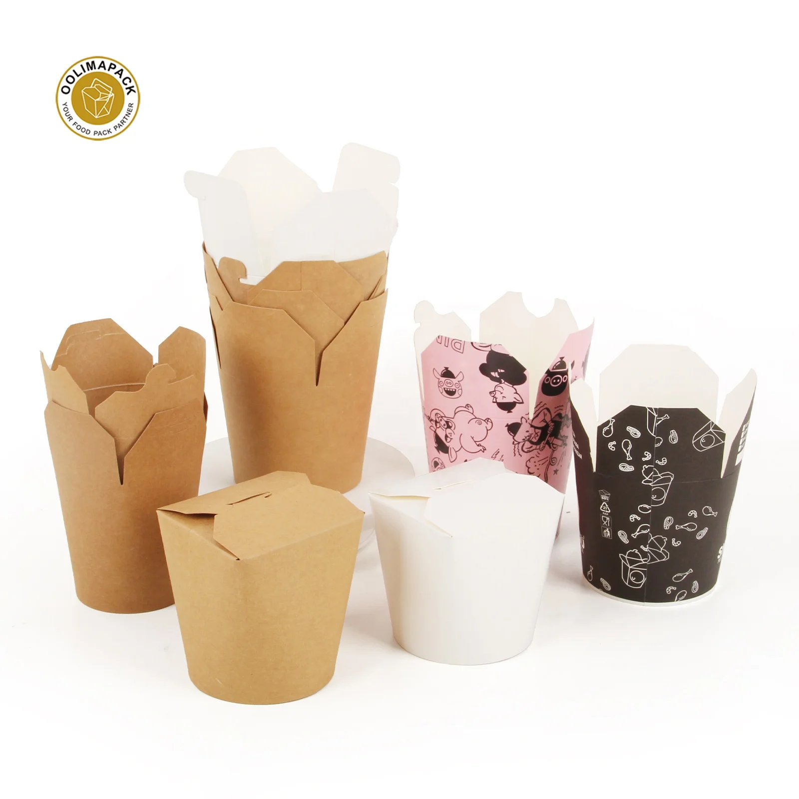 Custom Print Logo Pasta Box Packaging Hot Sell Compostable Takeaway Noodle Boxes