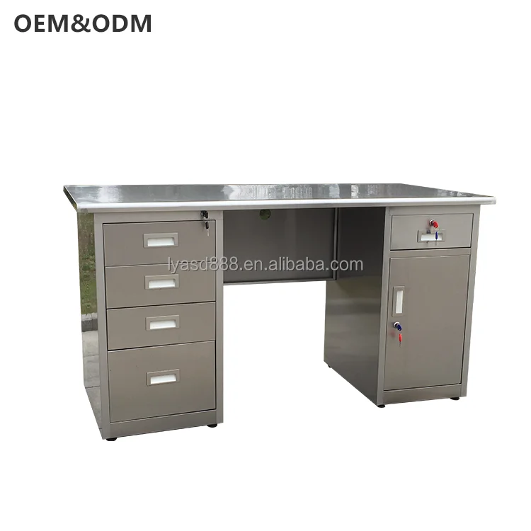 Customized Benches Modern Office Desk 304 Stainless Steel Computer Table Specialized Desks for Hospital Laboratory