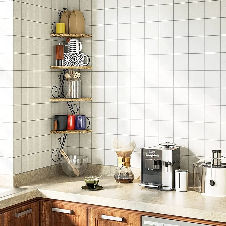 Perfect Rustic Radial Shelf in Cat Shape 4 Tier Wooden Corner Shelf Mount Wall Shelf Corner