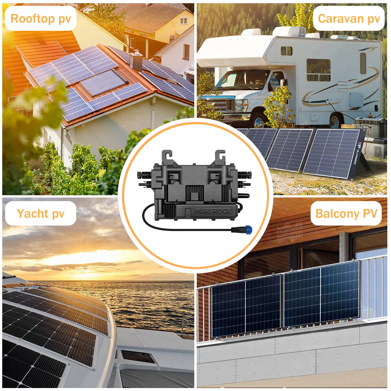 Hot Selling MarsRock Inverter IP67 1000W 2 MPPT Input 2 *17A Sub-1G CE/ROHS/FCC  Grid Tie Micro Inverter For Home Use