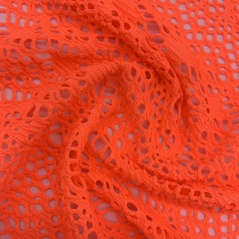 customized color  polyester spandex hollowed-out jacquard  fabric for   swimwear