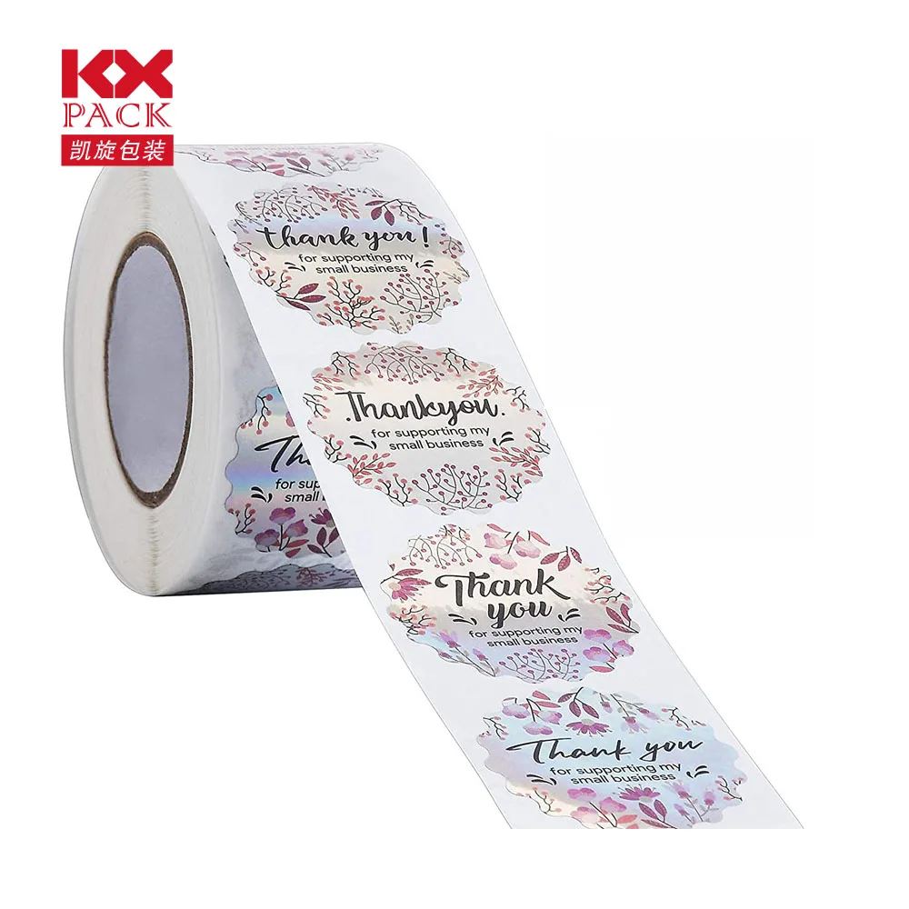 Водонепроницаемый лазерный голографический стикер с логотипом на заказ, рулон этикеток для упаковки