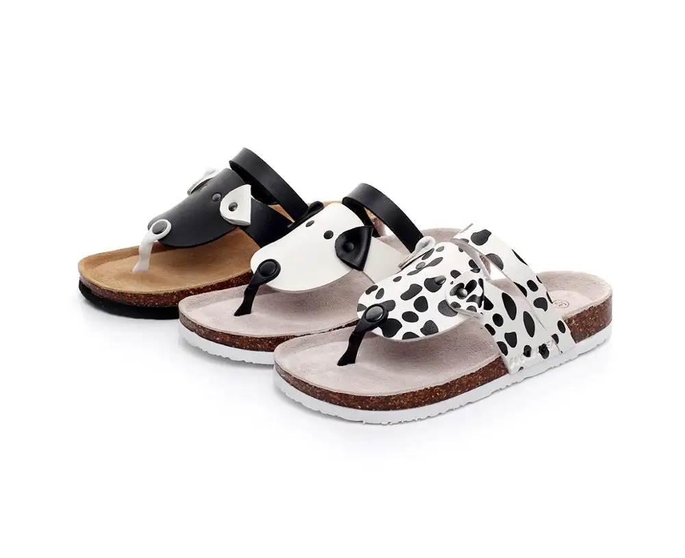 Women Cartoon Patchwork Flip Flops Summer Beach Slide Cork Slipper Shoes