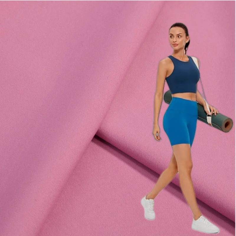 Eco-friendly Nylon Spandex Interlock For Top Legging exercise  knitting jersey fabric for gym fitness yoga sports stretch fabric