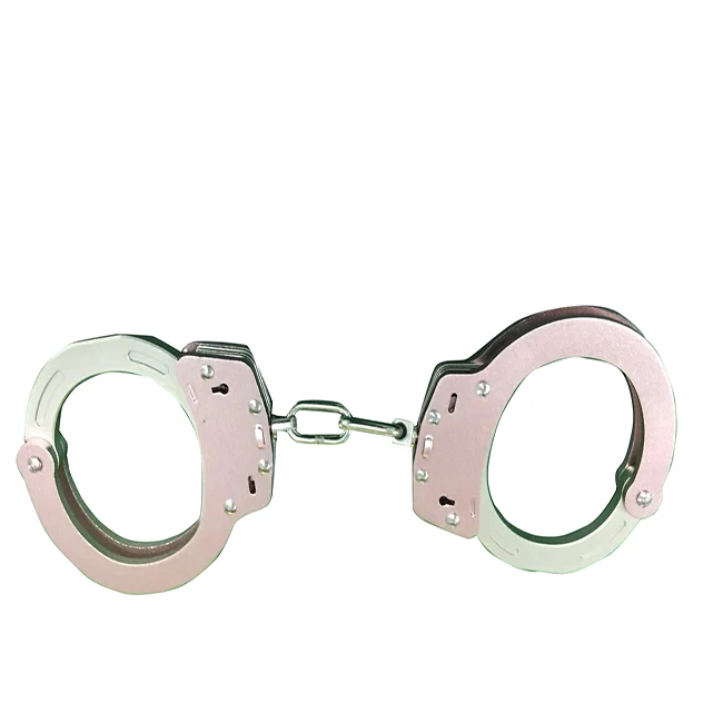 Фиксатор для рук из нержавеющей стали OEM, профессиональные наручники для взрослых с двойным замком, полицейский фиксатор для наручников из нержавеющей стали