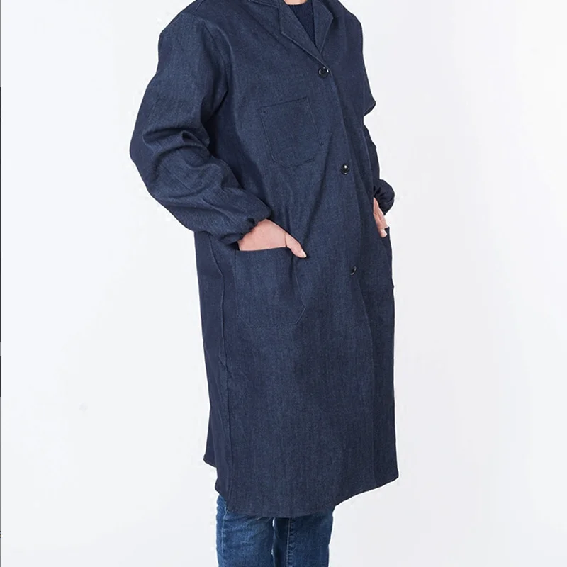 Джинсовое пальто с длинным рукавом, тонкая износостойкая грязеоторная обработка, сварочные комбинезоны для защиты труда летом