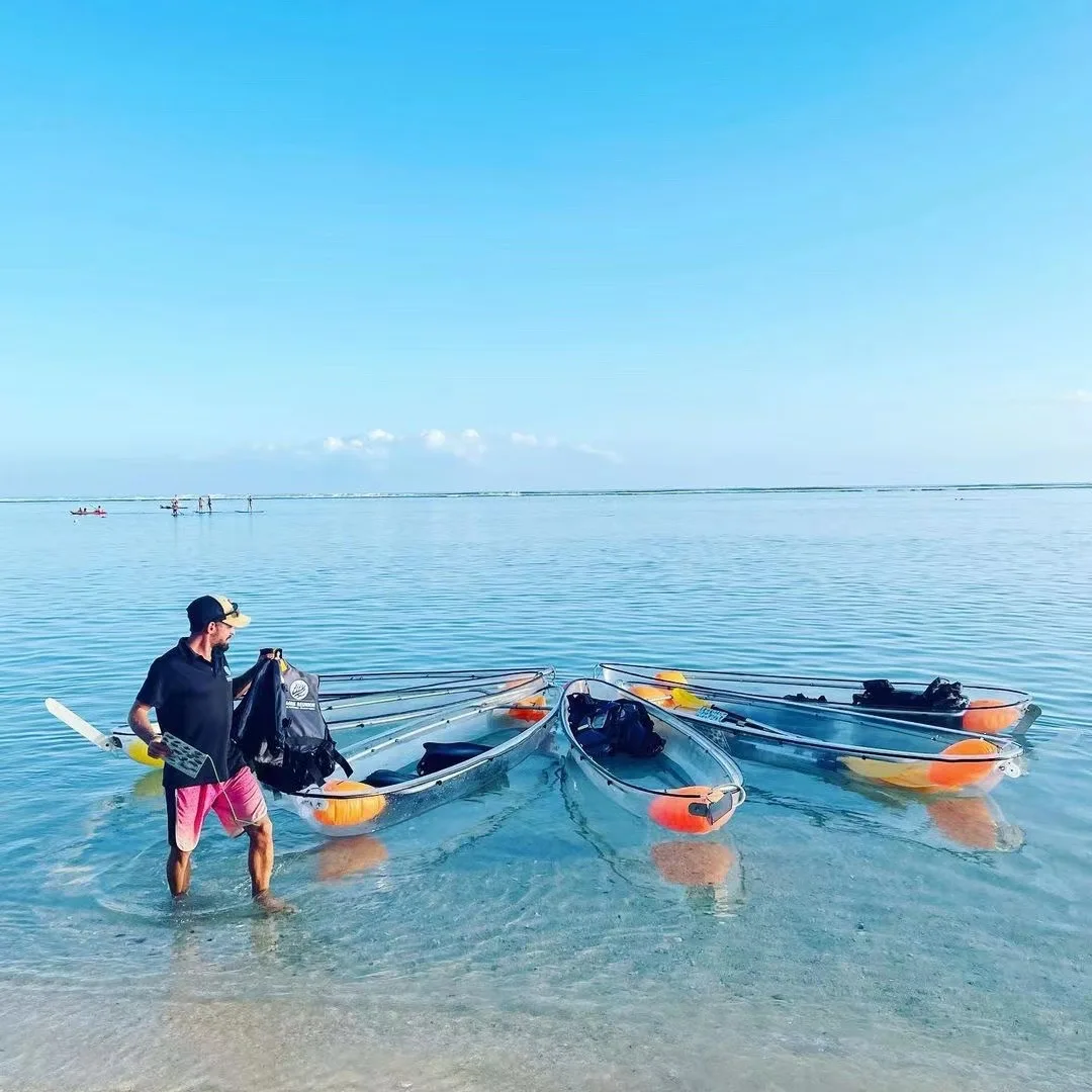 11ft Kayak 2 Person Double Seat Fishing Kayak Transparent for Sell Wholesale,touring Clear Crystal T2 25 Ningbo HOT Wind by Sea
