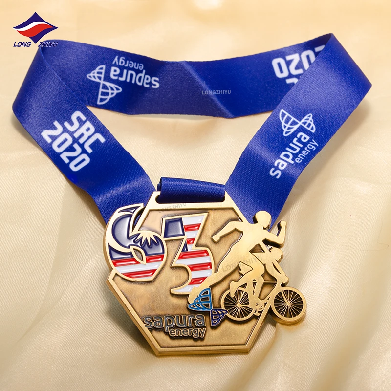 Longzhiyu Custom Engraved Metal Medallions Golf Ball Marker Miraculous Medal with Logo Ribbon Metal Crafts