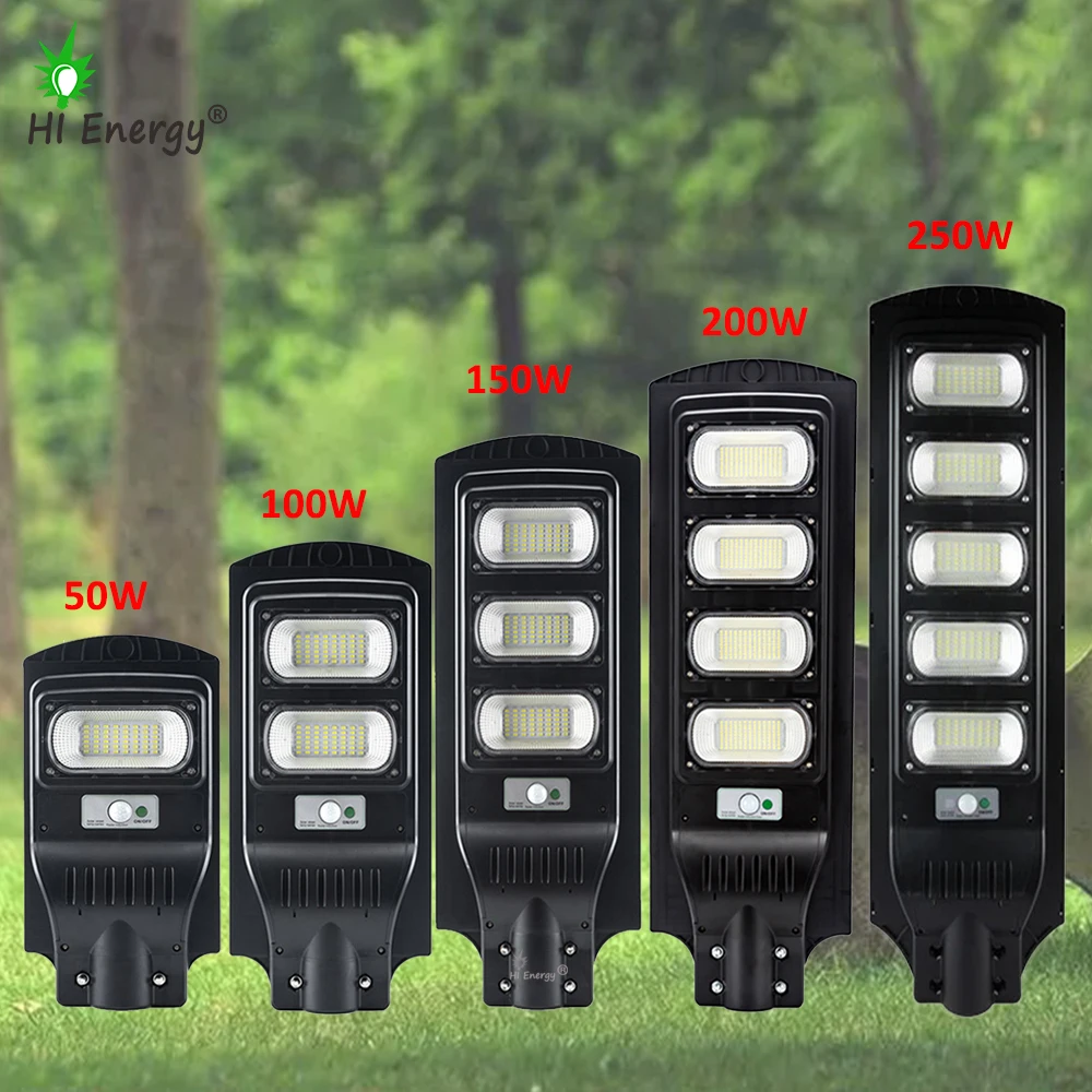 HiEnergy100W 300W 1000W 2000W All in One Integrated Waterproof LED Outdoor Garden Lamp Solar Street Light