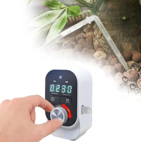 Automatic Drip Irrigation Kit Mini Size Big Power Houseplants Self Watering System 1-23 Hour1-30 Day Interval Programmable Timer