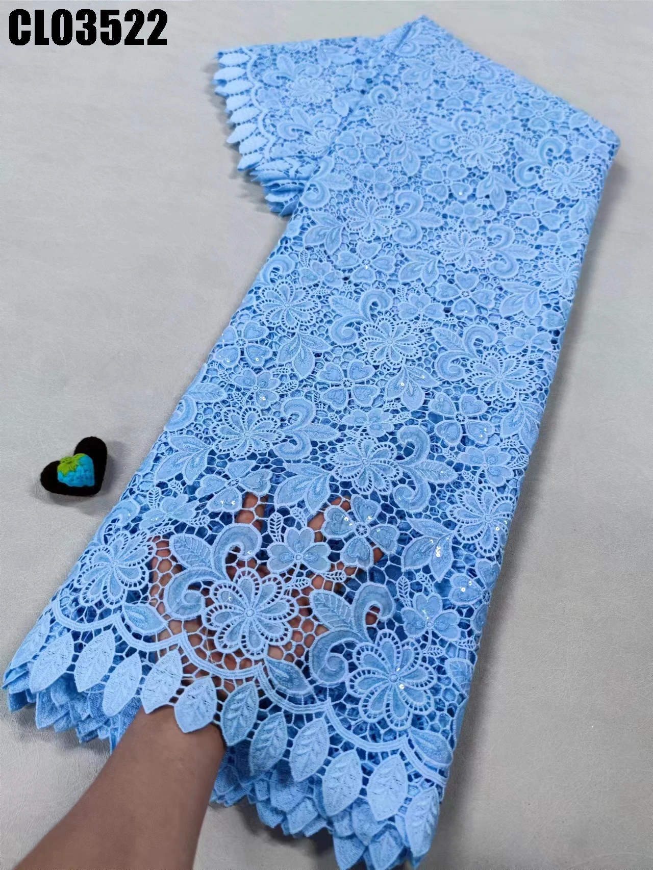 High Quality Soft White African Embroidered Lace Fashionable WaterSoluble Milk Silk Cord Lace Fabric For Party Aso Ebi Dress