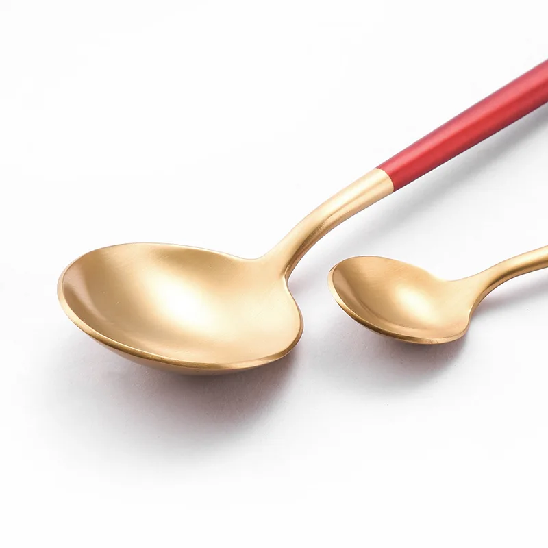 Christmas Cutlery Set Knife Fork Spoon Chopsticks Stainless Steel Flatware Juego De Cubiertos Dorados