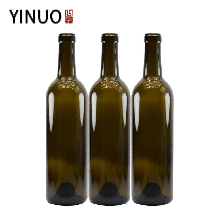 750ml Glass Wine Bottle Bordeaux Wine Bottle Flat Bottomed Screw Tops