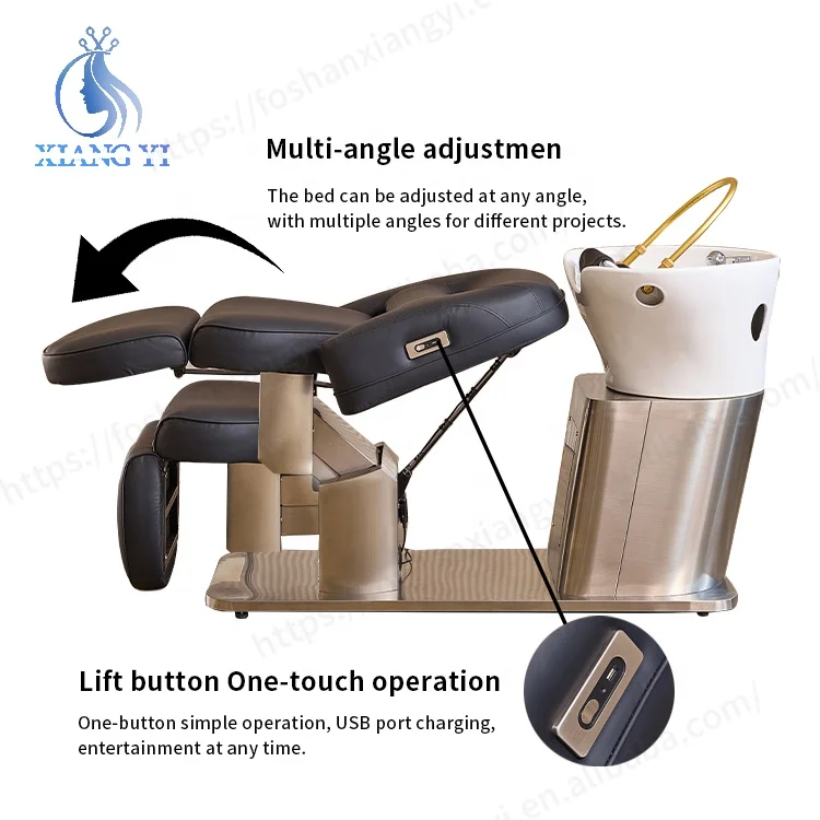 Beauty Salon Electric Lifting Hair Washing Thai Massage Chair Head Spa Shampoo Bed