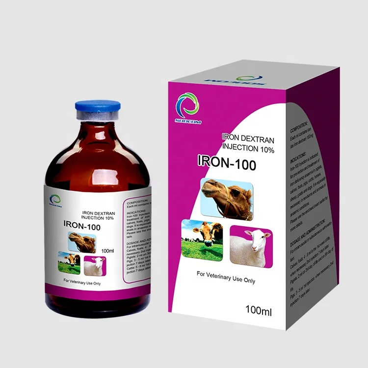
Good quality Veterinary medical injection 10% Iron Dextran and vitamin b12 Injection for animals 