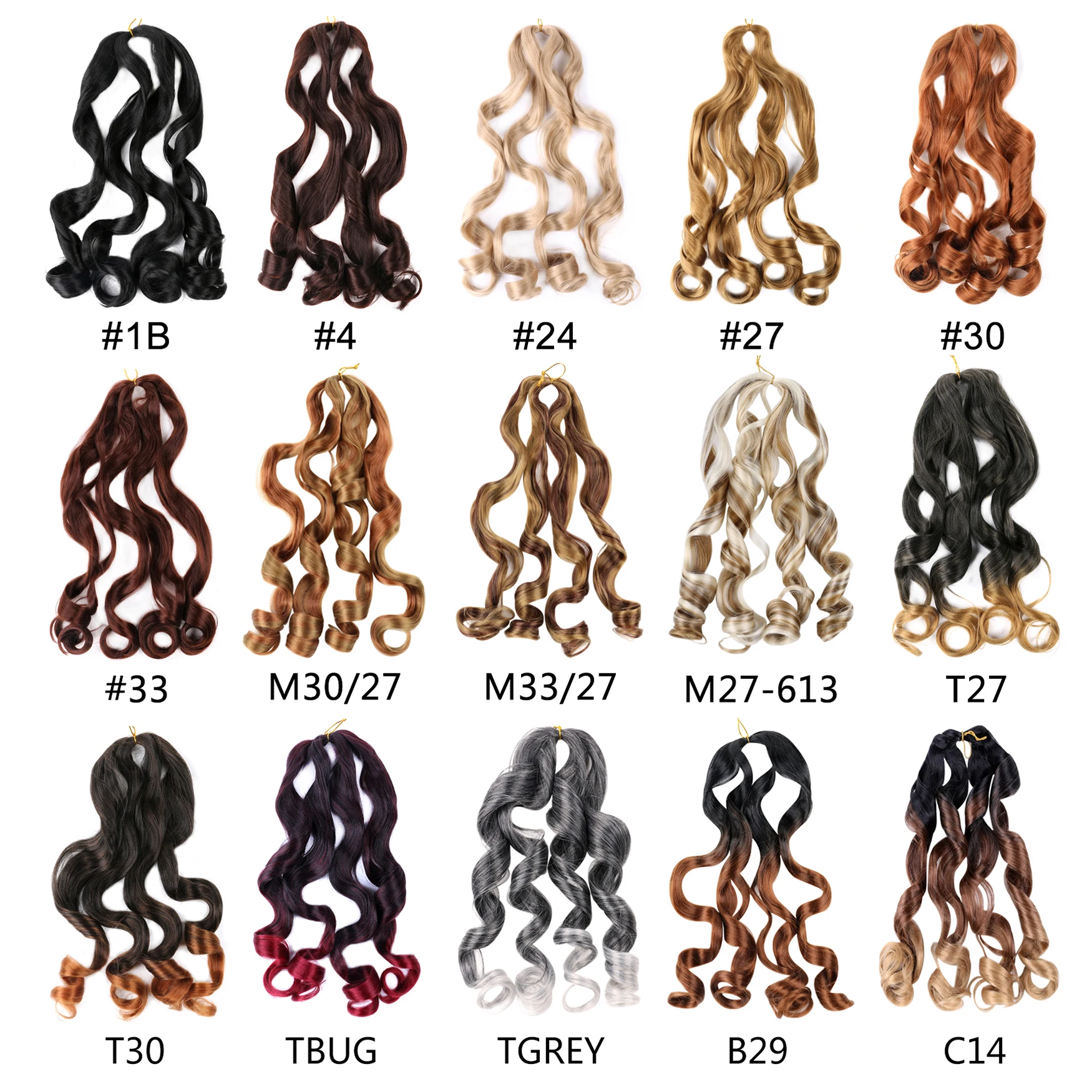 Wholesale 150G 24Inch Spiral French Curl Wave Yaki Bulk For Braiding Hair With Curly Ends Synthetic Braids Loose Wave