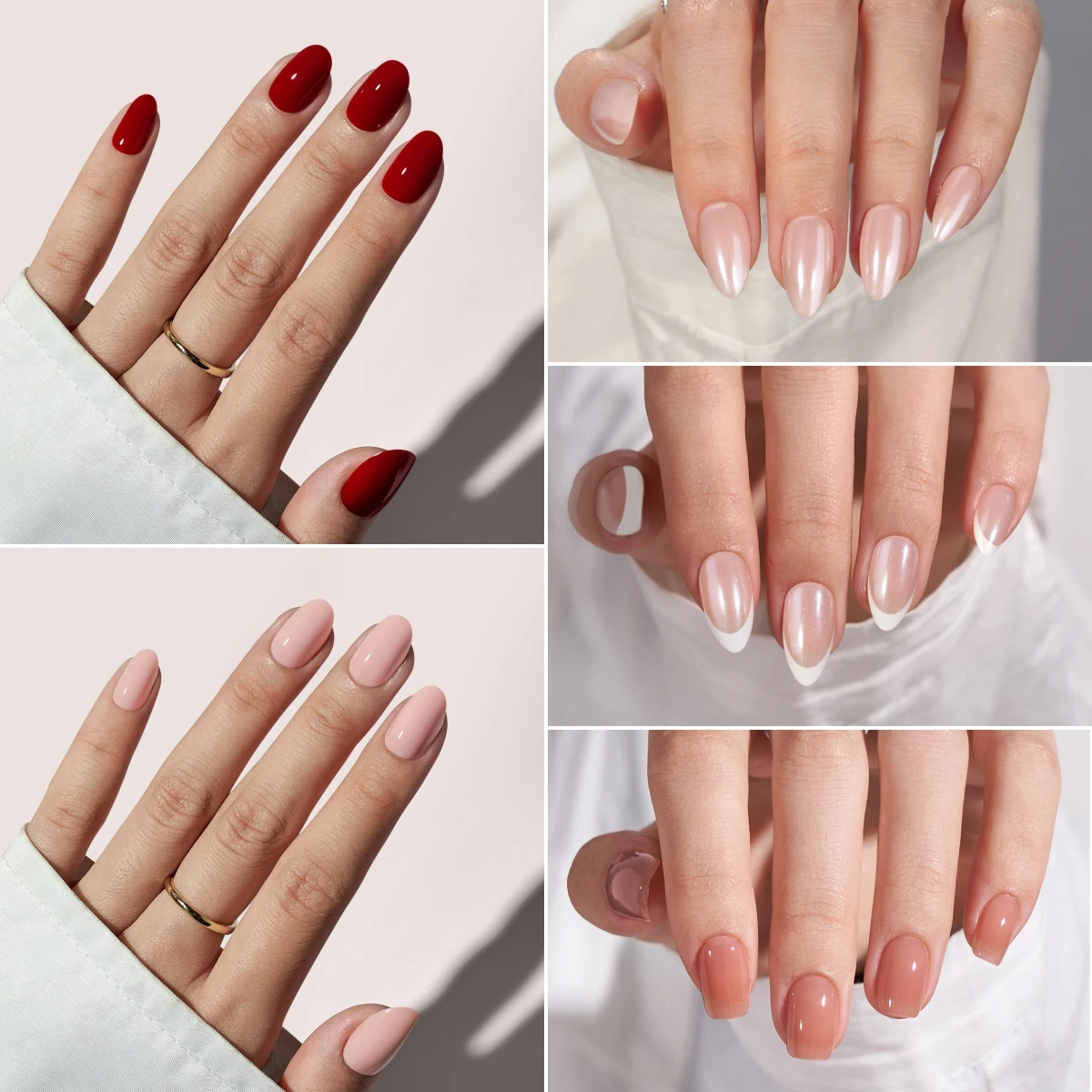 BTArtbox Private Label Press On Nails Short Thick Handmade French Tips Fake Nails Supplies Reusable False Nails Press On