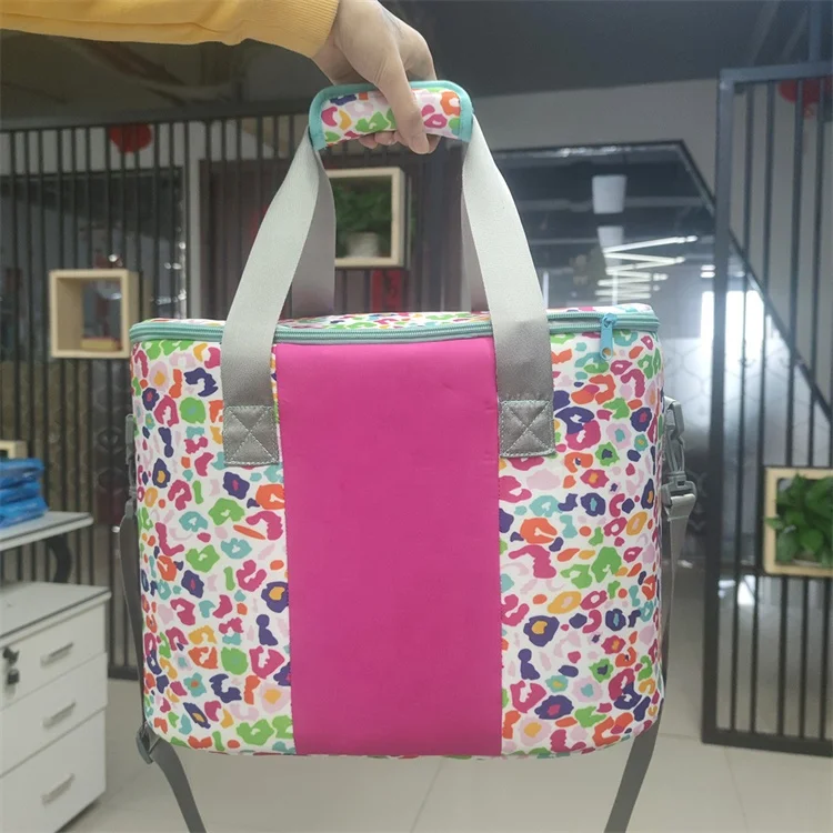 Индивидуальный логотип в западном стиле Разноцветные сумки из коровьего леопарда гепарда ланч-пакеты для пикника на открытом воздухе пивные сумка-холодильник