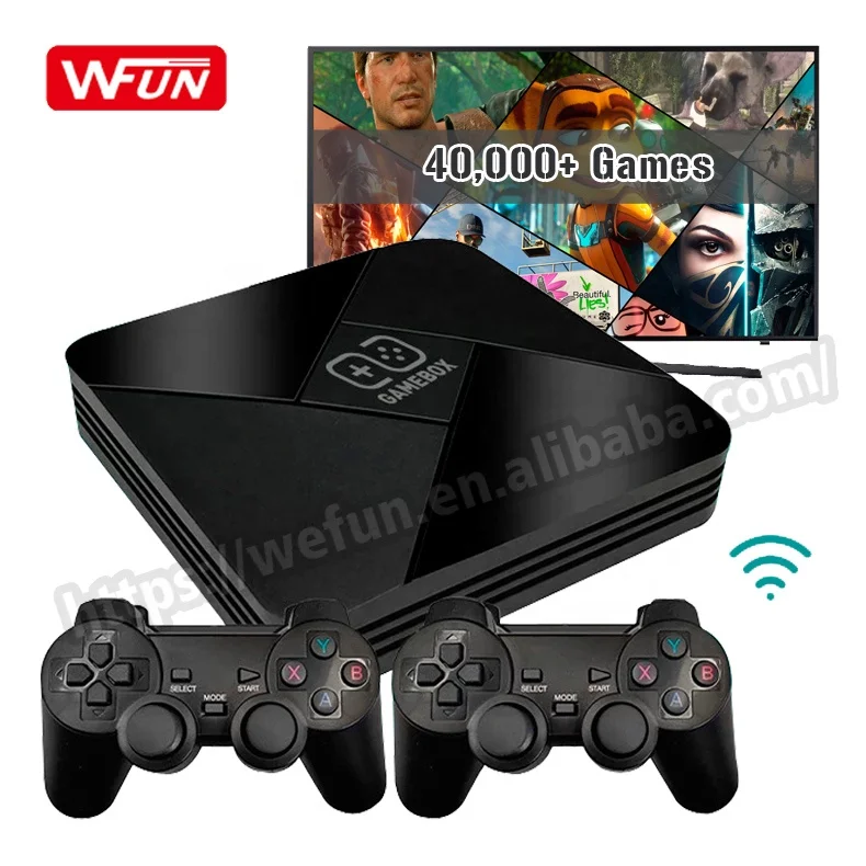  S905L чип Ретро видео juegos consola 4K HD аркадные Wi-Fi Детские 40000 видеоигры с двойным беспроводным