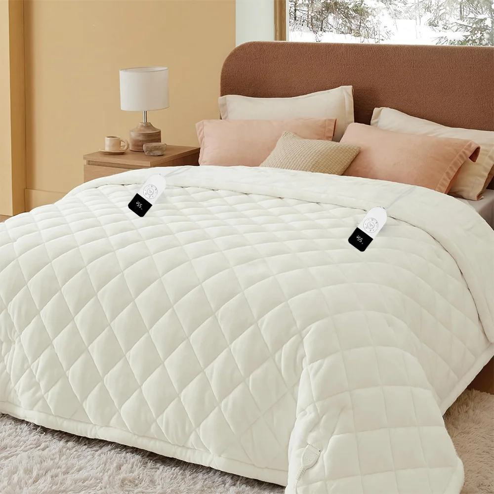 Custom King Size 50*60 Inch Fast Heating Blankets Home Sofa Bed Plaid Quilting Thickened Heated Electric Throw Blanket