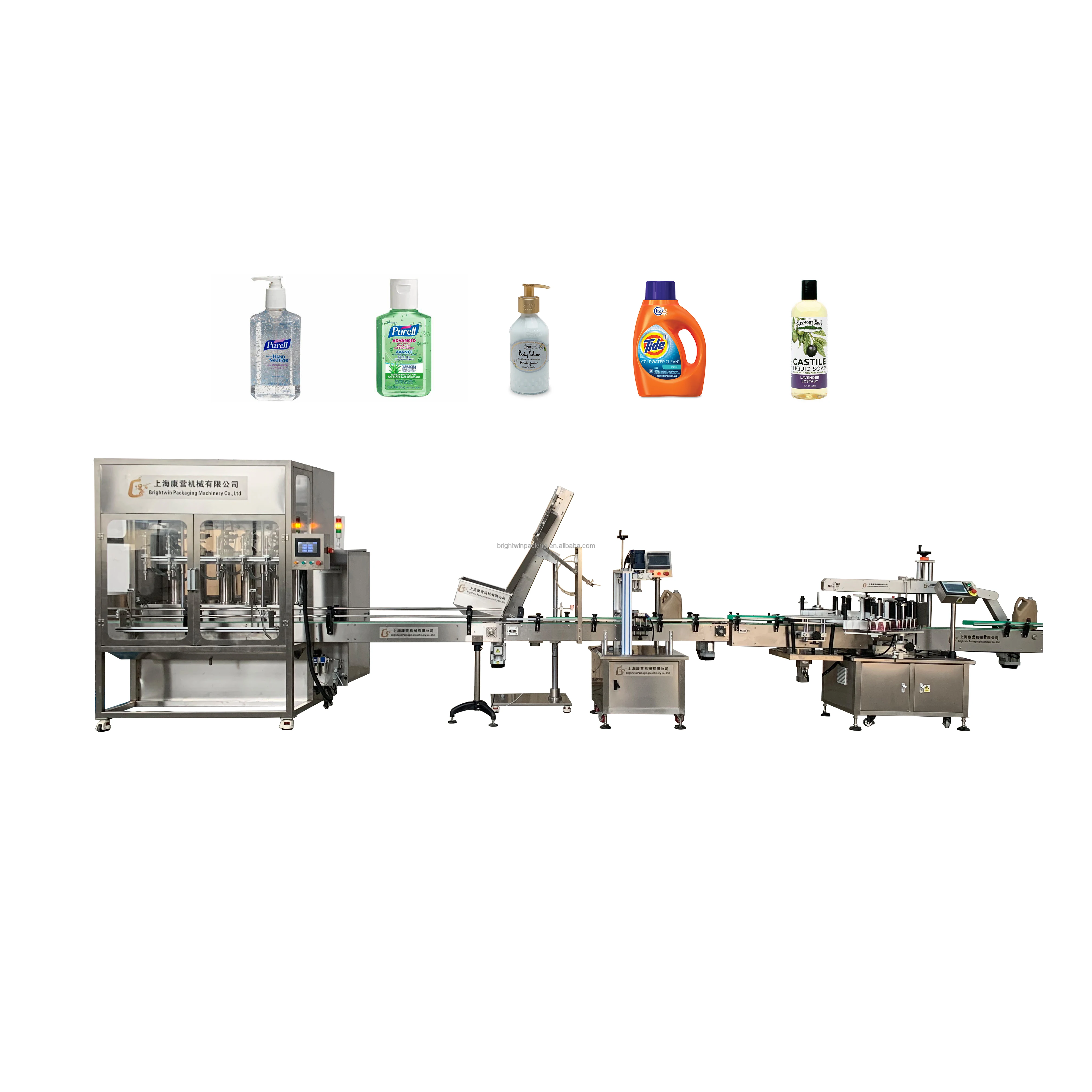 Sanitizing Hand Soap Liquid Mixing Making Filling Bottling Capping Sealing Equipment Machine