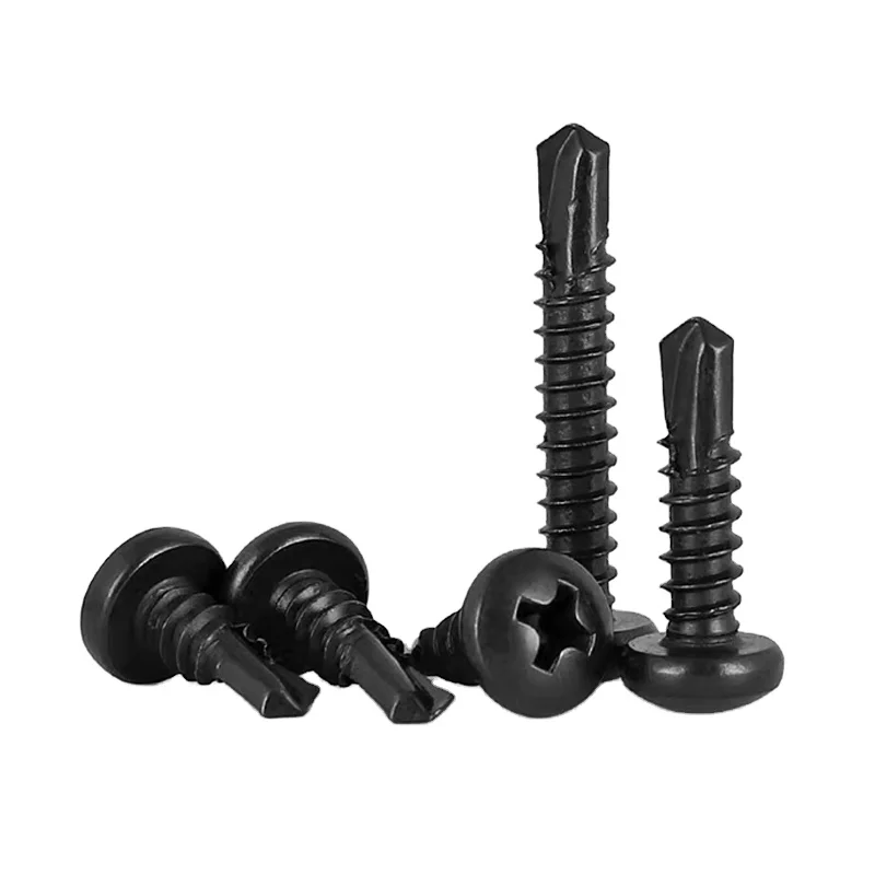 4.2mm ASTM A325 A307 GR2 GR5 Gal Steel Black Oxide Phillips Drive Pan Head Round Head Self Drilling Screw Roofing Screw DIN7504