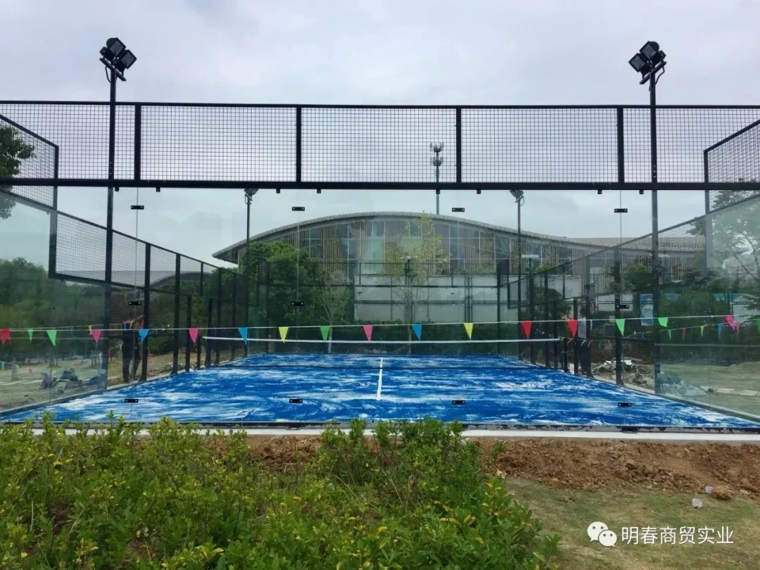 Health 12mm Artificial Turf Panoramic Padel Court Paddle Tennis Rackets Court