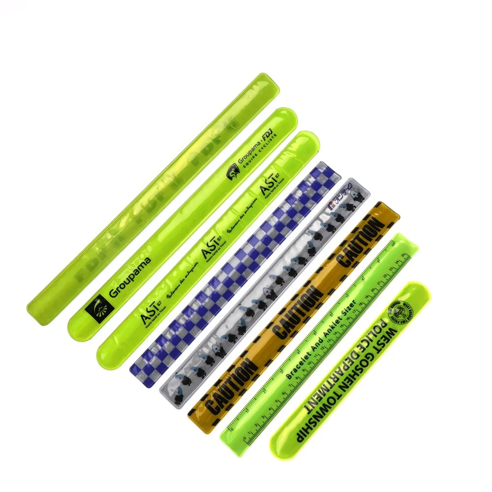 Wholesale PVC Custom Multi-Color Reflective Slap Band Slap Bracelet