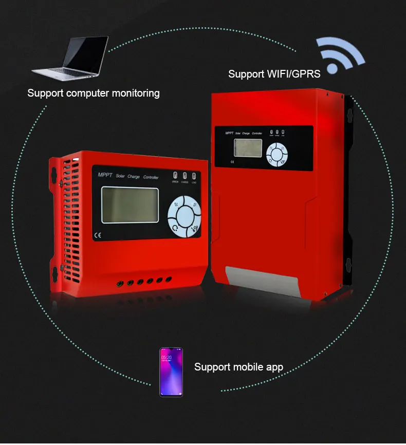 YINEN Factory MPPT Solar Charge Controller Smart Regulator 10A 20A 12V 24V High Quality RS485 WIFI LCD