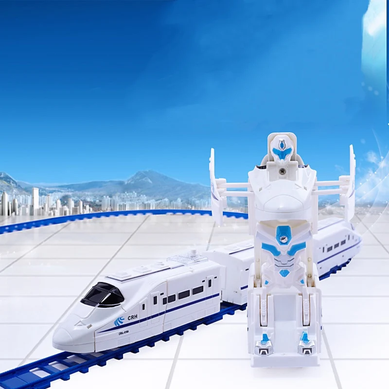 High speed train toy train set electric transform high rail car toy