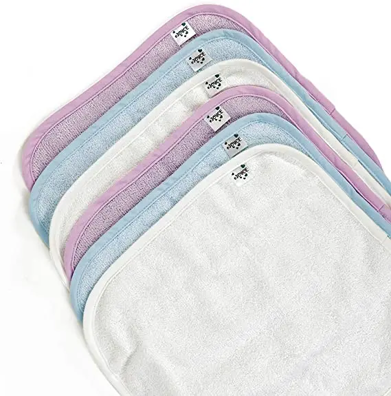 Muslin Baby Washclothes, Custom Hand Towel Super Soft Pure Color 100% Organic Bamboo for Kids Cartoon Customized Woven Square