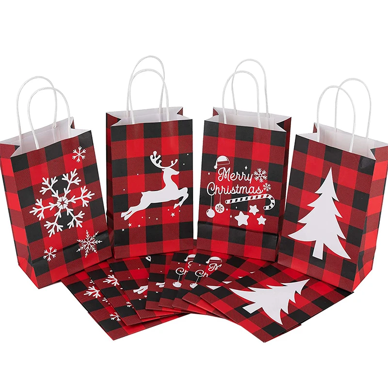 Wholesale Custom Christmas Gift Packaging Luxurious Paper Bags for Upscale Festive Presents and Celebrations